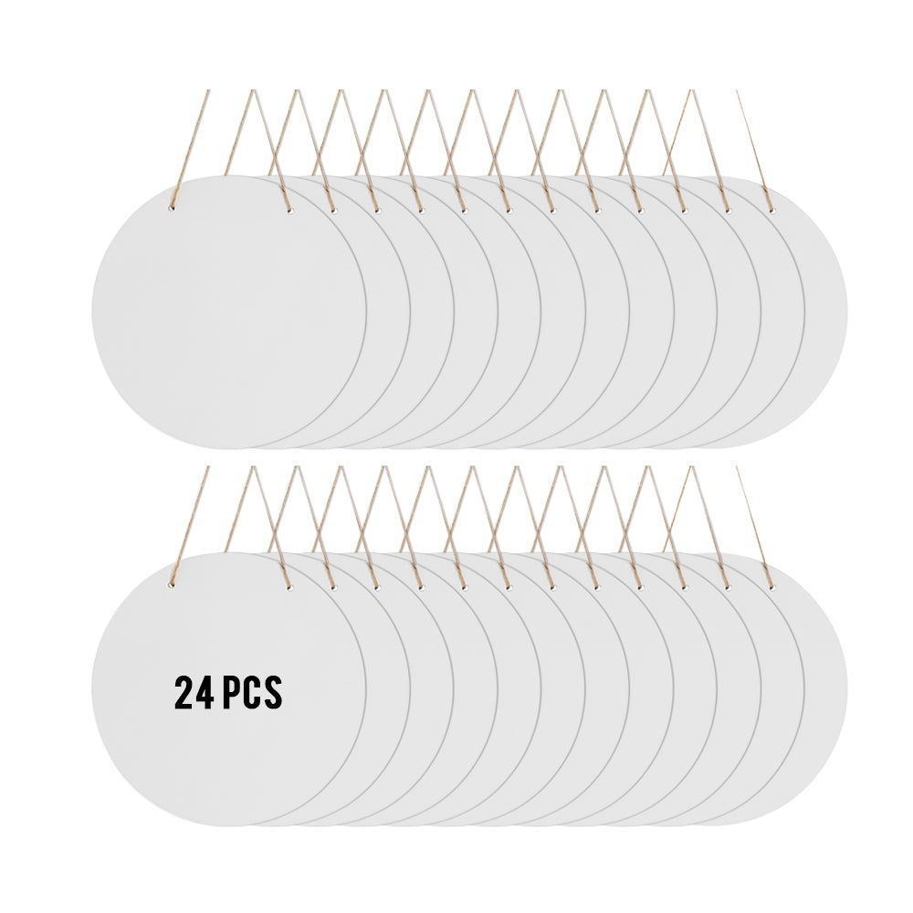 Wholesale 12 inch Sublimation Hanging Frames MDF White Door Hanger Signs Round 6 Pack & 24 Pack & 48 Pack(Shipping from China)