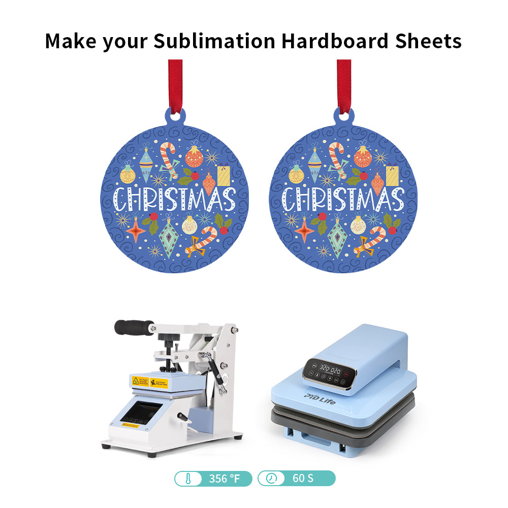 Wholesale Sublimation Hardboard Ornaments Blanks 3 Inch Round MDF Double-Sided Printable Bulk with Red Ribbon for Sublimation Personalized Christmas Tree Home Decor 100 Pack