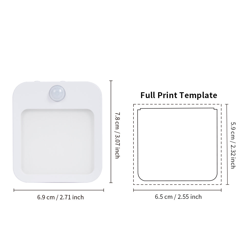 Wholesale Sublimation Night Light Blanks Plug in Motion Sensor 3" x 2.7" x 1.6",Warm Yellow LED Nightlight 10 Pack & 30 Pack & 60 Pack