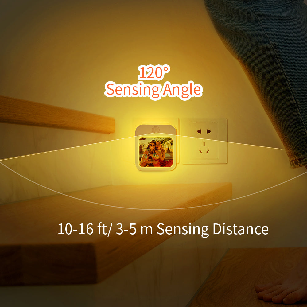 Wholesale Sublimation Night Light Blanks Plug in Motion Sensor 3" x 2.7" x 1.6",Warm Yellow LED Nightlight 10 Pack & 30 Pack & 60 Pack