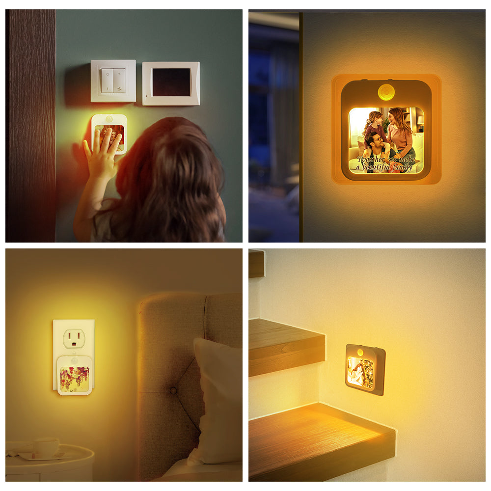 Wholesale Sublimation Night Light Blanks Plug in Motion Sensor 3" x 2.7" x 1.6",Warm Yellow LED Nightlight 10 Pack & 30 Pack & 60 Pack