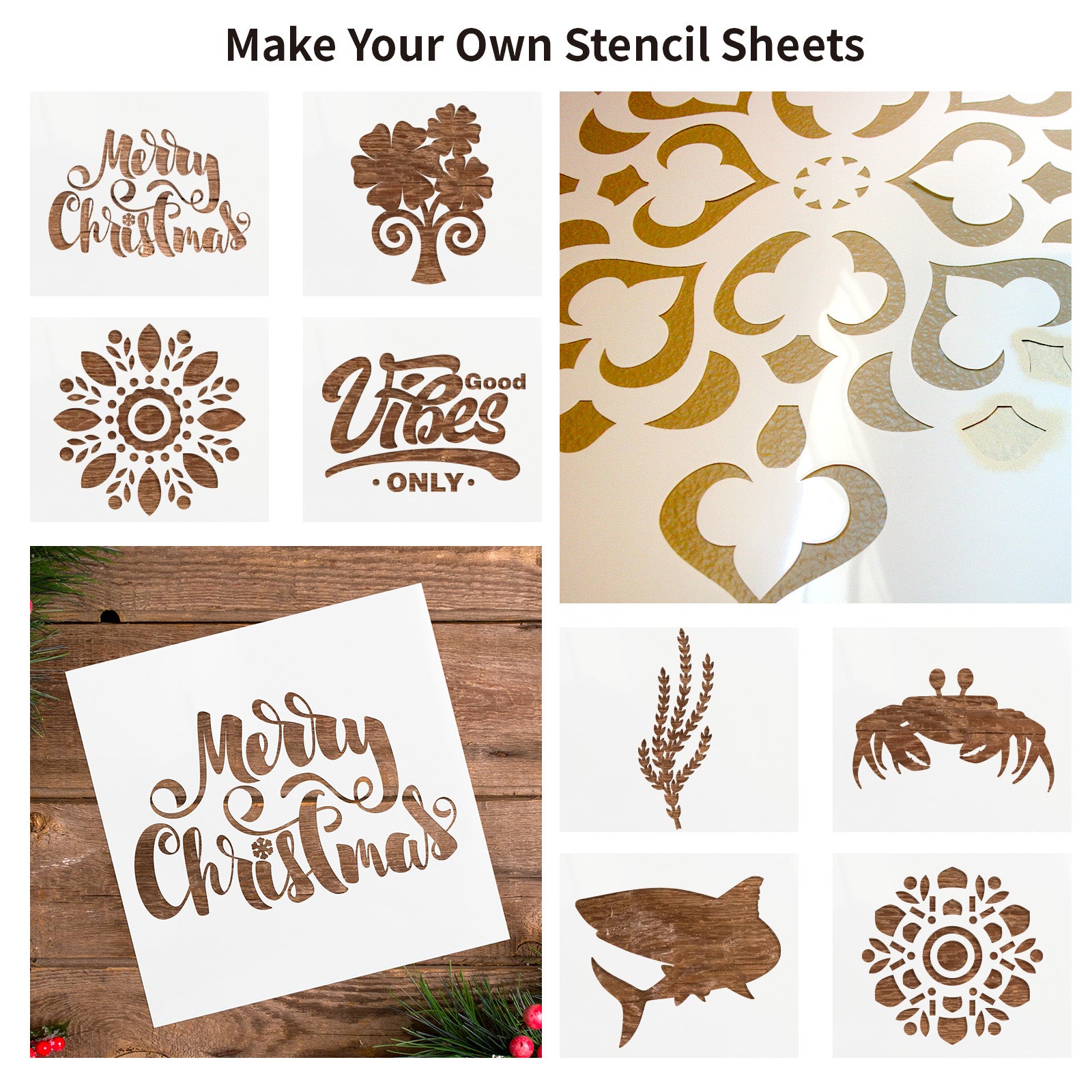 Heat-Resistant Stencil Vinyl White Masking Covering Film 12" x 12" 2 Packs 48 Sheets