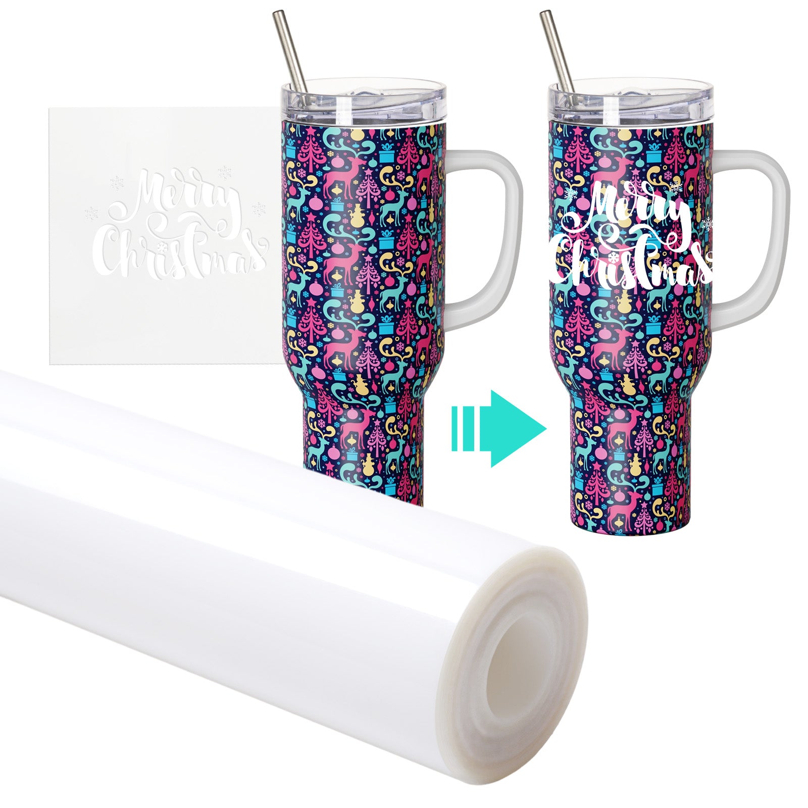 Heat-Resistant Stencil Vinyl White Masking Covering Film 12" x 25 Ft 2 Rolls