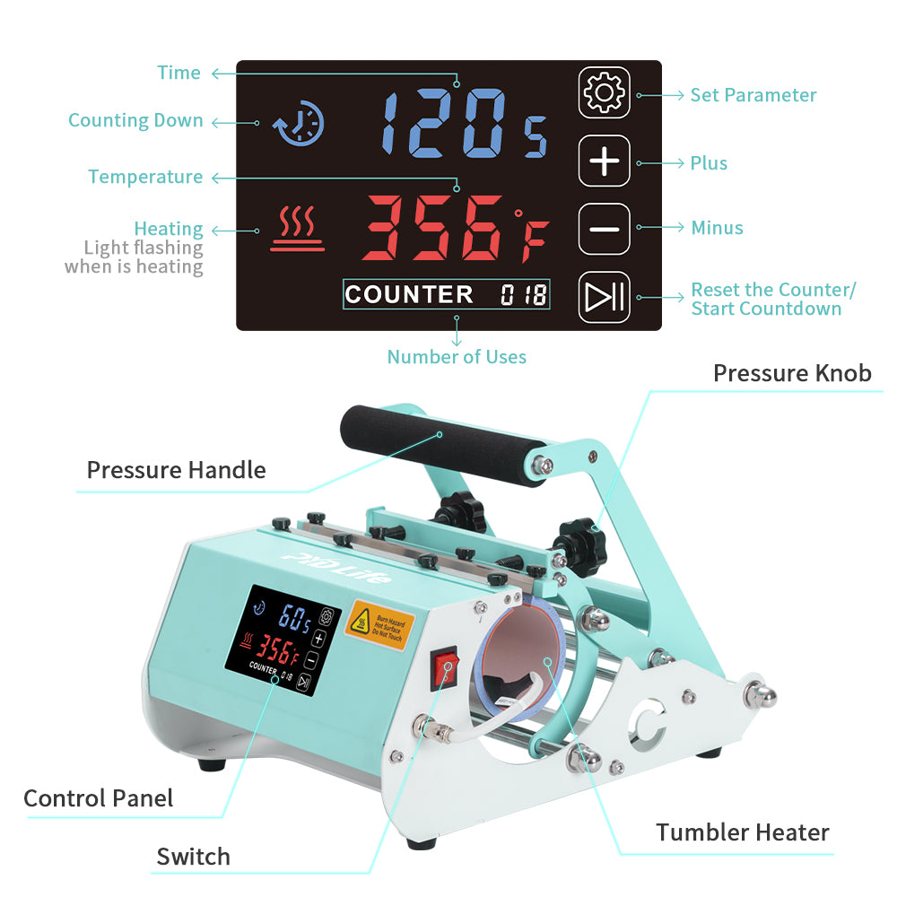2 IN 1 40 OZ 30 OZ Tumbler Heat Press Machine for Sublimation Tumblers Cups 40 OZ 30 OZ Touch Screen for Canada