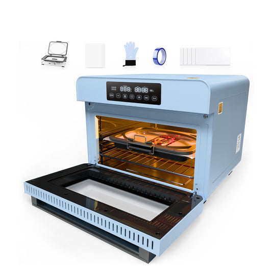V20 Sublimation Oven Machine Kit 20 L 120 V 1300 W Light Blue for 3D Phone Case Photo Slates Mugs Tumblers Blanks Printing (V20 + A4 Tray Kit)