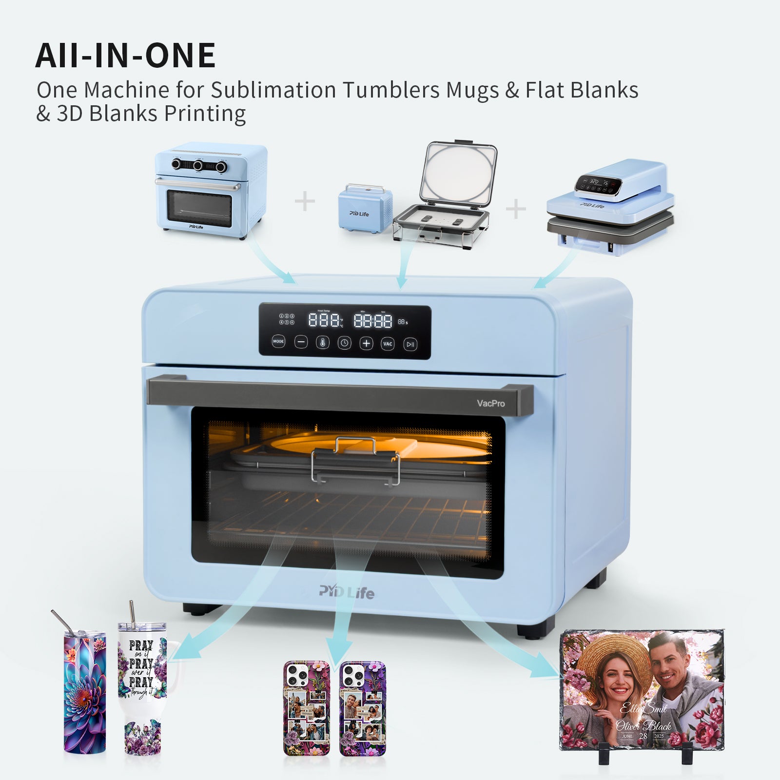 VacPro 20 L Sublimation Oven with 3D Vacuum Tray and Pump System