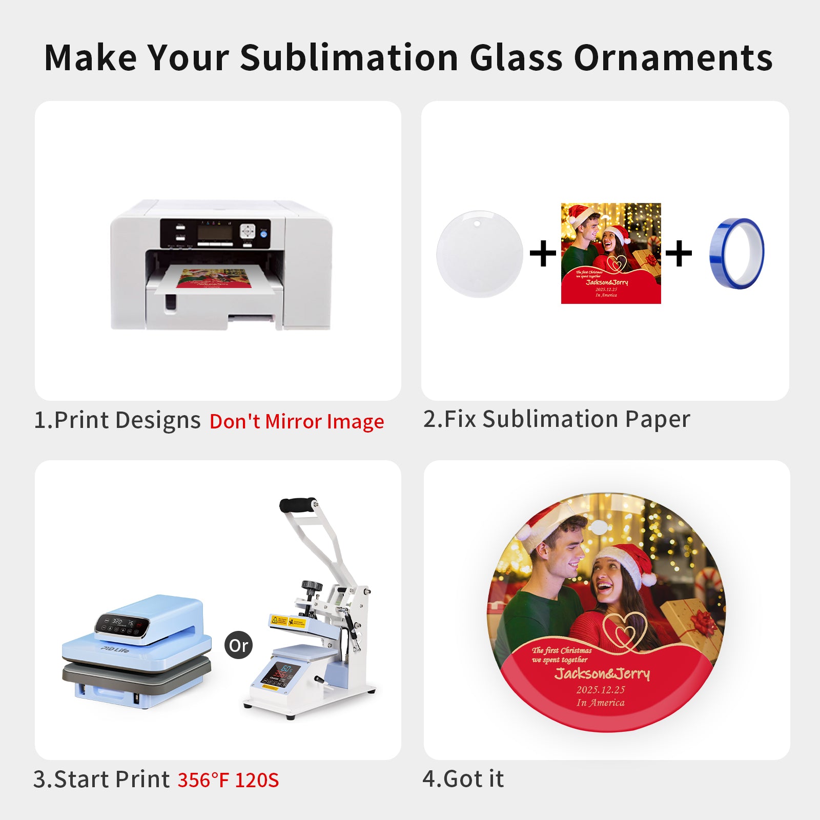 Wholesale Sublimation Glass Ornament Blanks with Red Ribbon Bulk for Christmas Easter Home Decor 48 PCS(4 Shape)