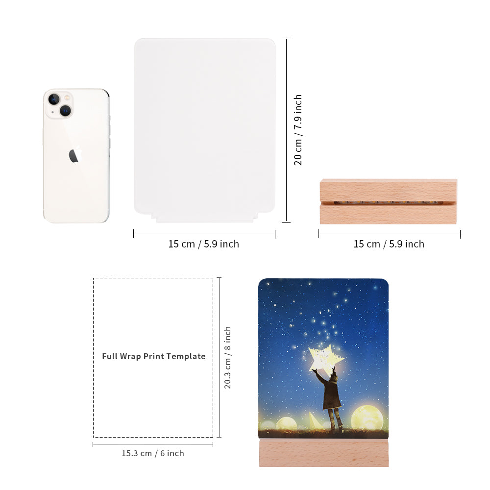 Auto Heat Press Machine for T Shirts Bundle kit With  LED Acrylic Photo Frames Night Lights,Heat Tape,Sublimation paper
