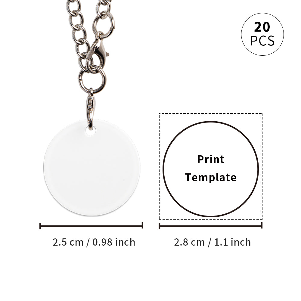 40 Pack Sublimation Charms Accessories for Stanley Yeti Cups White Blanks Acrylic Thickness 0.08"(2mm) (2 Shapes Options)