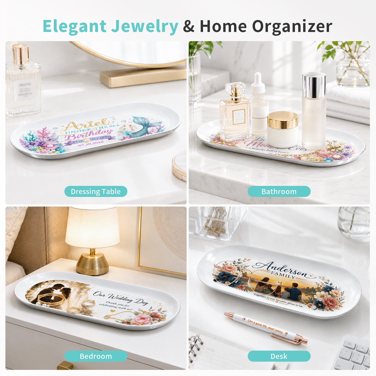 Sublimation Blanks Ceramic Plate and Jewelry Tray Kit