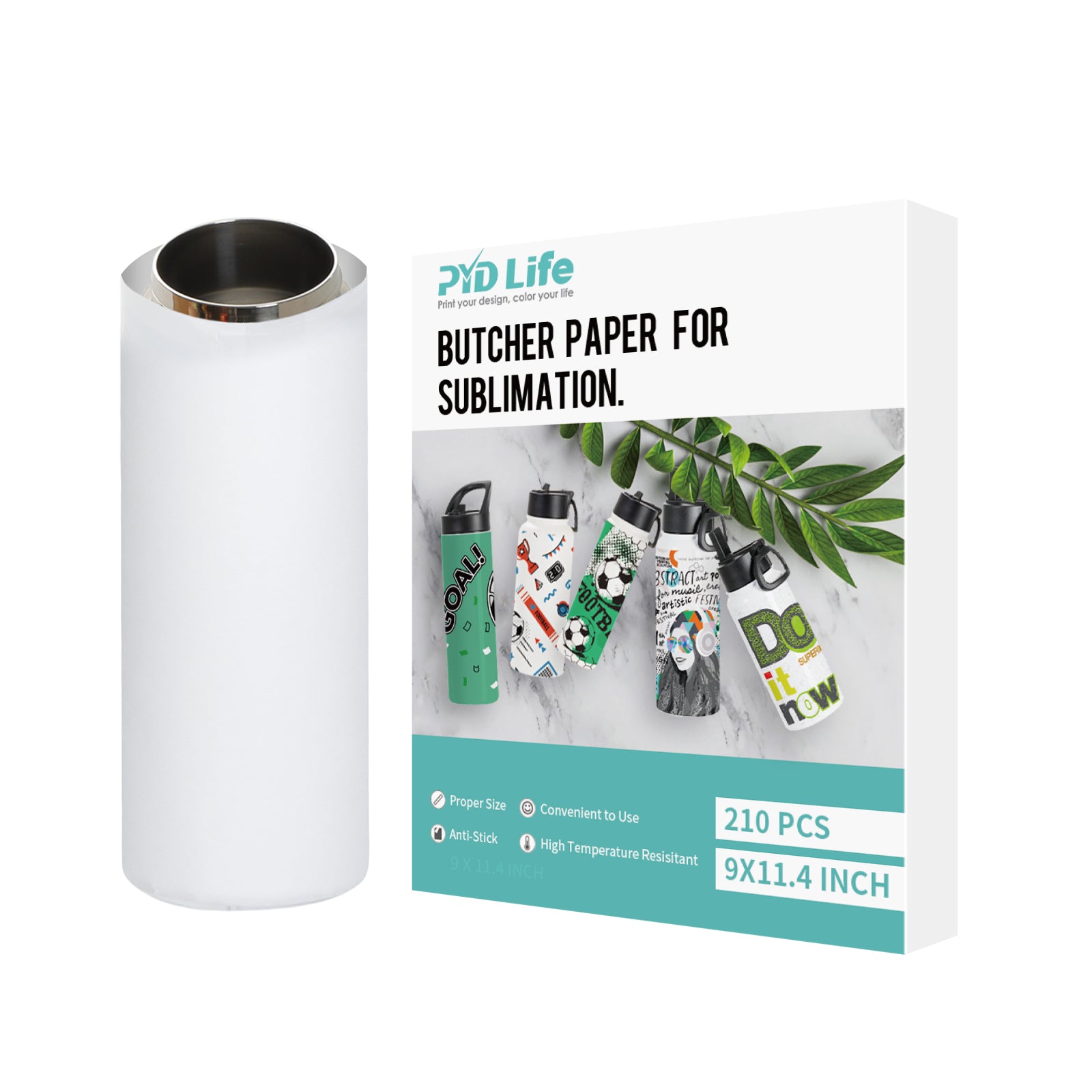 Butcher Paper 9 x 11.4 Inch Fit 32 OZ Water Bottles Print 210 Sheets – PYD  LIFE