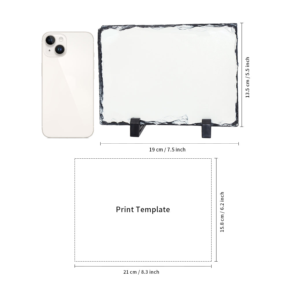 Wholesale Sublimation Photo Slates Rock Blanks Small Rectangular 5.5 x 7.5 Inch 12 Pack