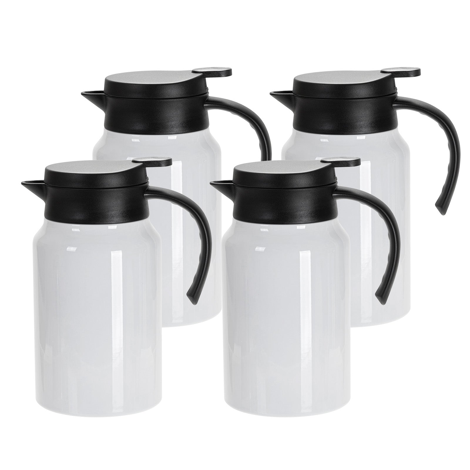 Sublimation Coffee Cups Insulated Double Wall White with Handle and Lid 10  OZ 4 Pack