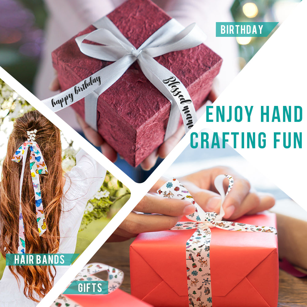 Sublimation Satin Ribbon for Gift Wrapping 3/8 Inch *40 ft 6 Rolls