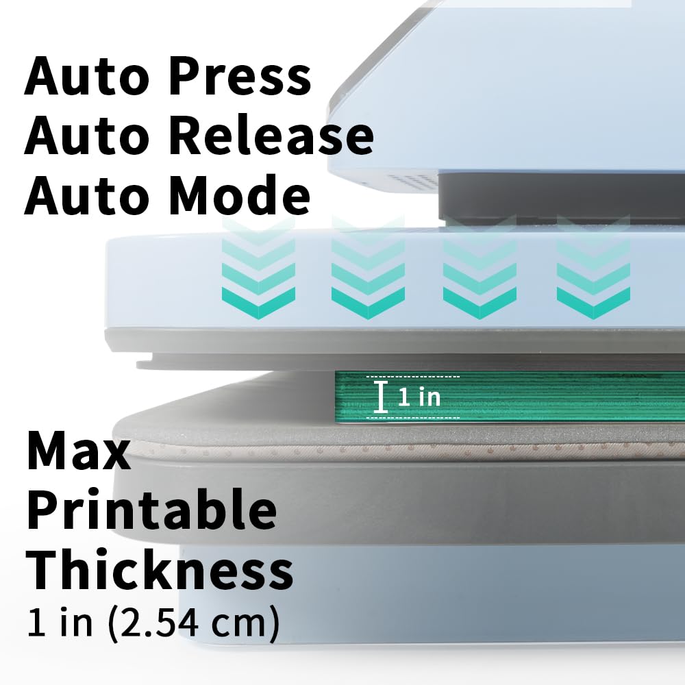 Auto Heat Press Machine for T Shirts Bundle kit With  LED Acrylic Photo Frames Night Lights,Heat Tape,Sublimation paper