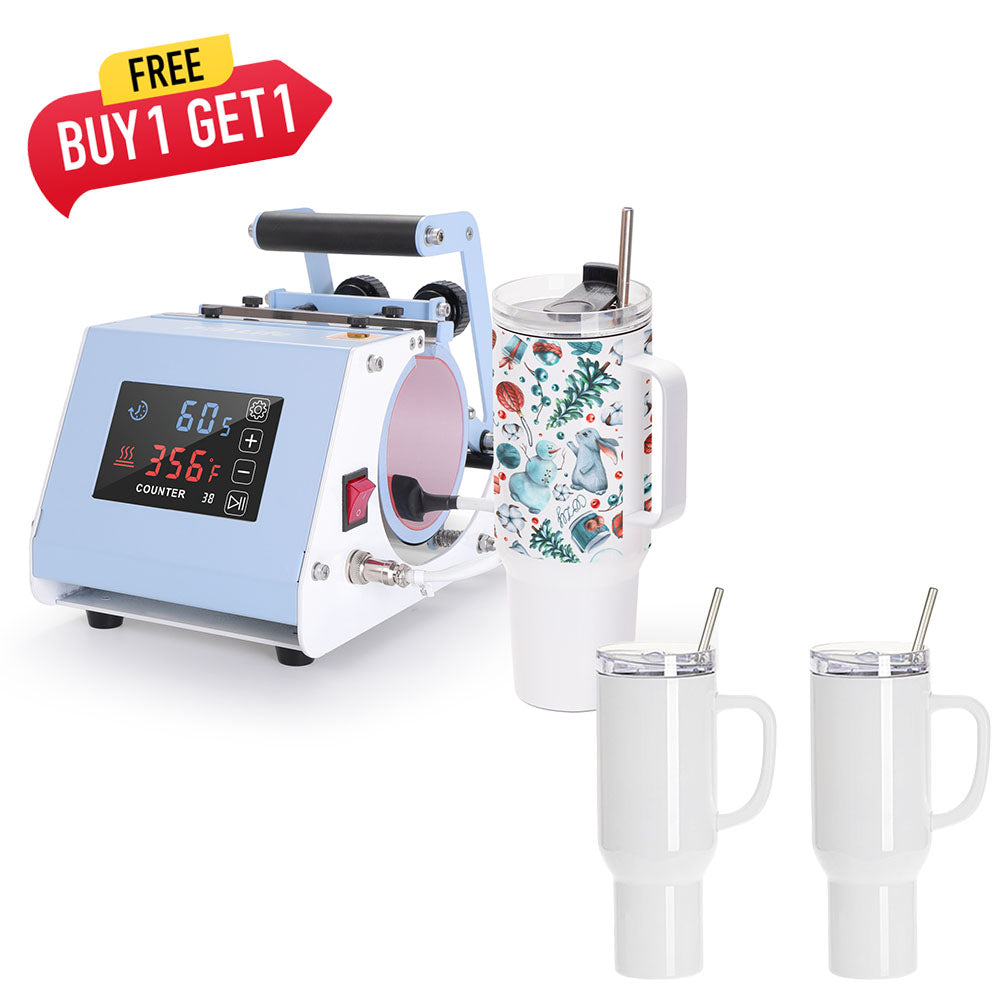 V4.0 110 V Mini Max 40 OZ Tumbler Heat Press Machine Light Blue