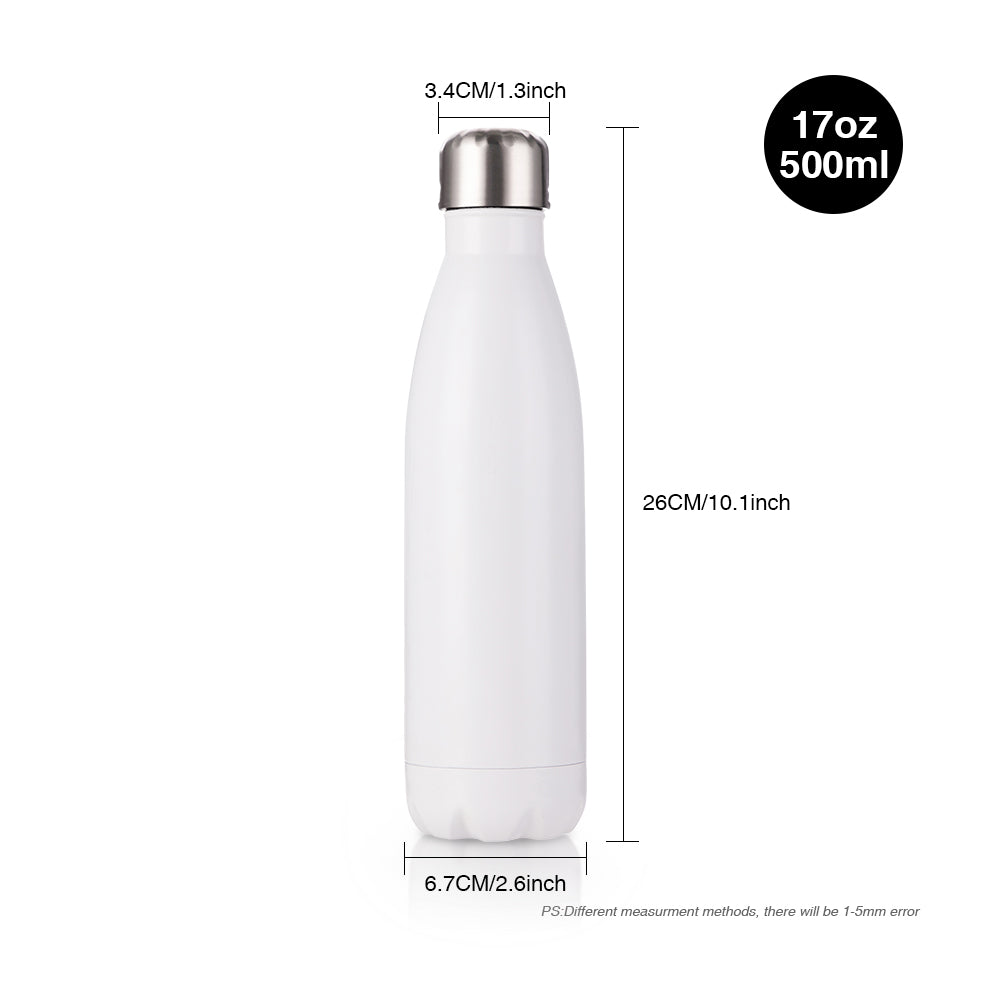 Wholesale 17 OZ Sublimation Cola Shaped Water Bottles Bulk for Sublimation Oven Printing Glossy White 8 Pack & 24 Pack & 48 Pack