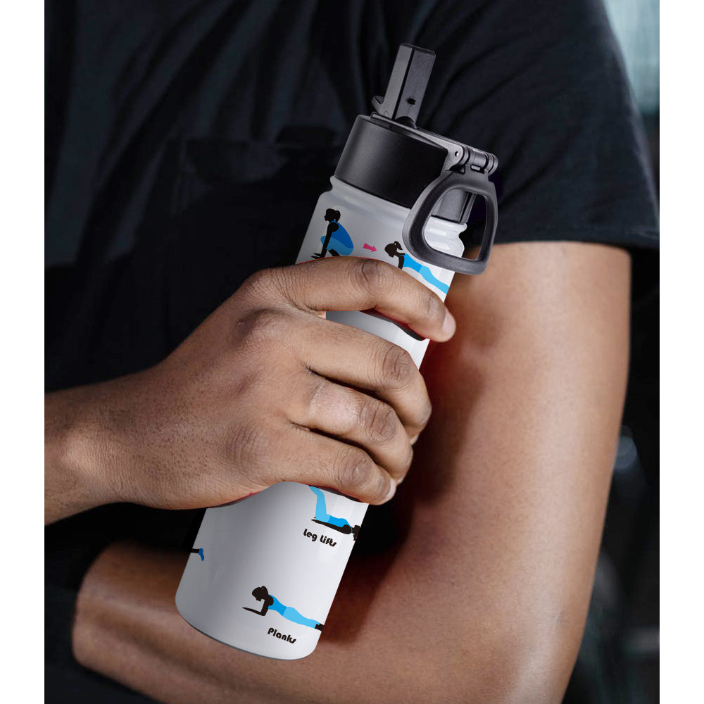 Wholesale 22 OZ Sublimation Water Bottles Bulk with Wide Mouth Handle Cap and Straw 8 Pack & 24 Pack & 48 Pack