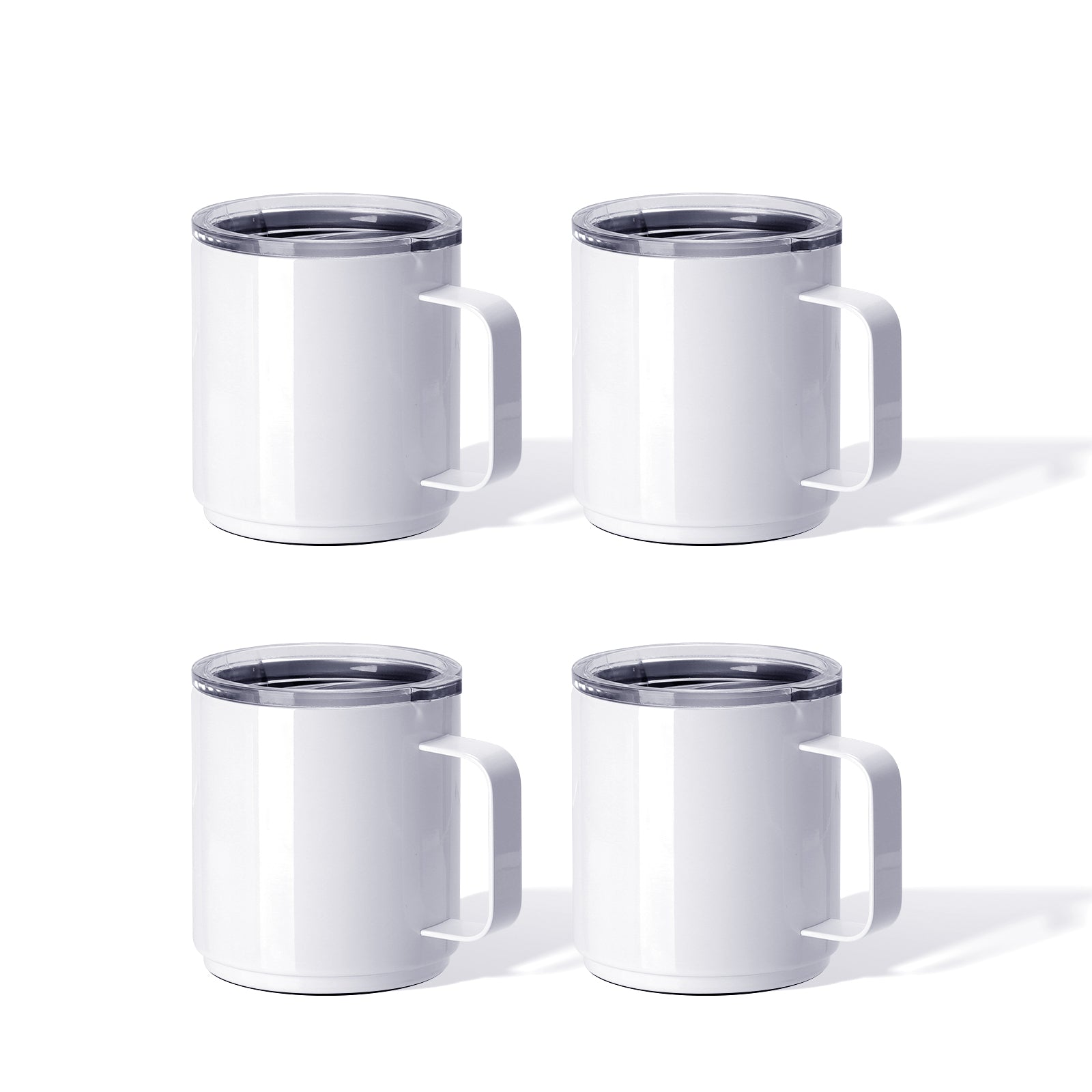 Sublimation Stackable Coffee Mugs with Direct Drink Lid and Handle