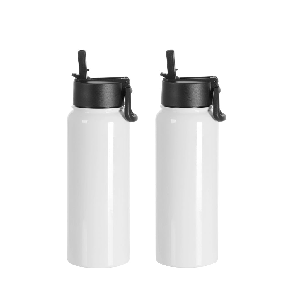 Whloesale 30 OZ Sublimation Sports Water Bottles Blanks Bulk with Wide Mouth Handle Cap and Straw 4 Pack & 24 Pack & 48 Pack