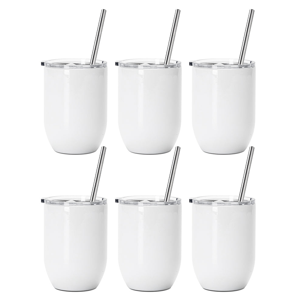 Wholesale Sublimation Wine Kids Tumblers Blanks Straight Bulk 15 OZ Glossy White with Leakproof Lid and Straw Stainless Steel for Cricut Mug Press Tumbler Heat Press