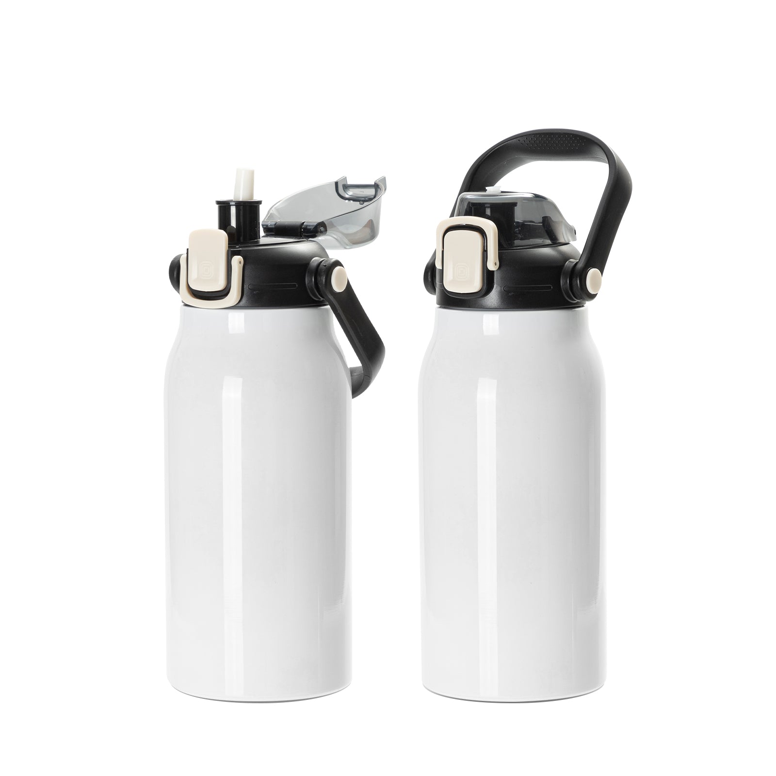 Sublimation Large Water Bottles White with Flip Lock Handle Cap and St –  PYD LIFE