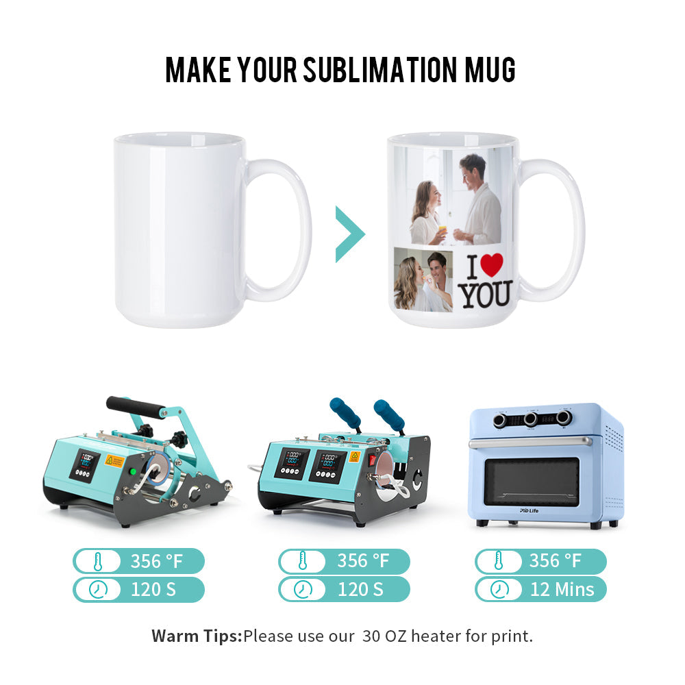Wholesale 15 OZ Sublimation Blanks Ceramic Coffee Photo Mugs Bulk 24 Pack & 72 Pack & 144 Pack
