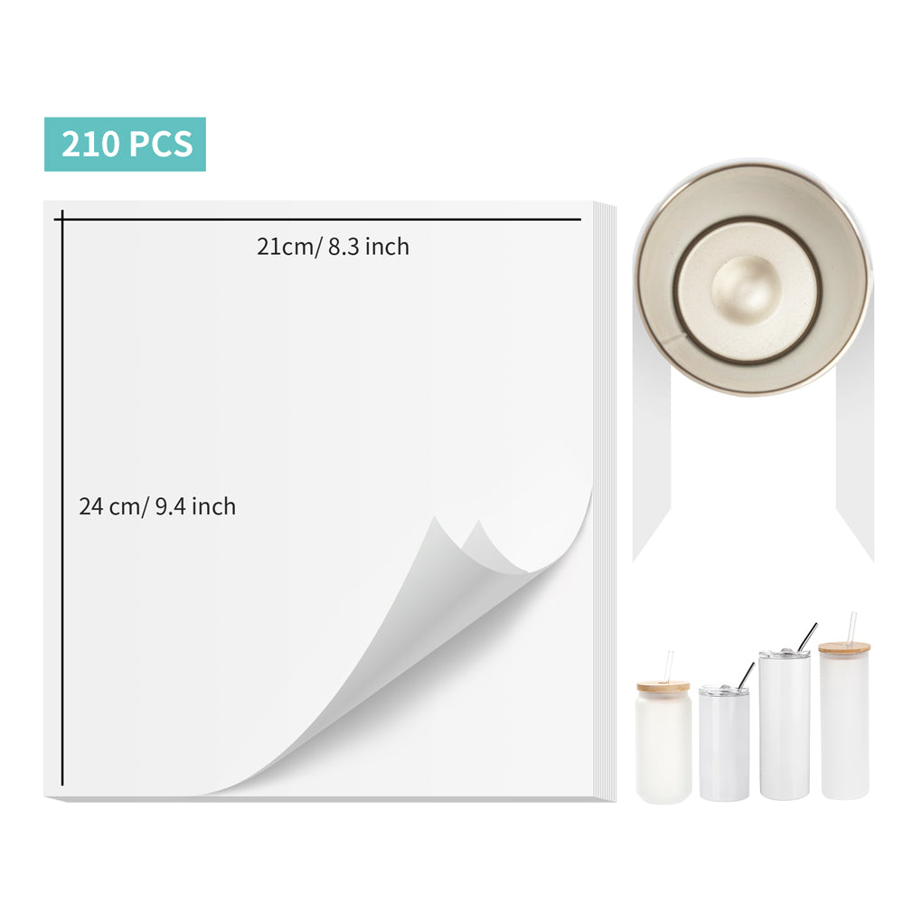 Butcher Paper 8.3 x 9.4 Inch Fit 20 OZ Skinny Tumblers Print 210 Sheets for Tumbler Press Protection