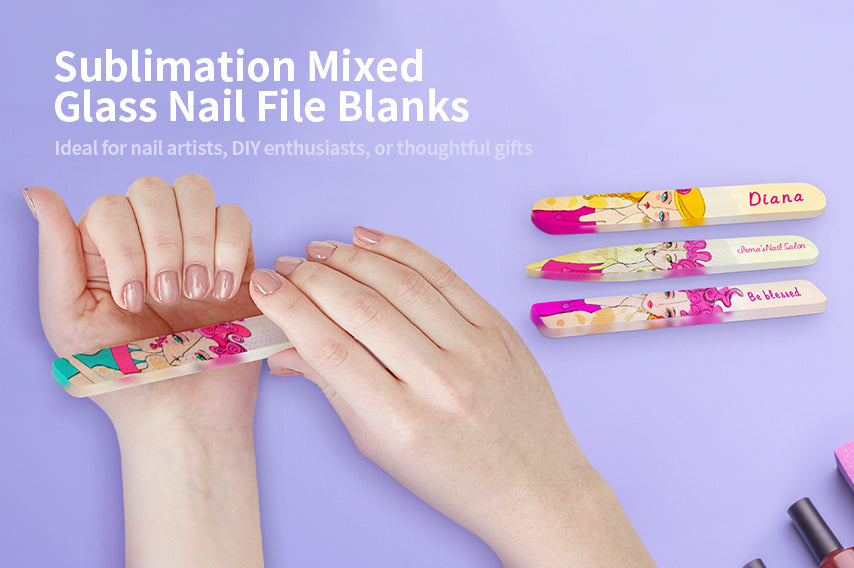 New Arrivals!PYD Life Sublimation Glass Nail File Blank for Heat Press Machine Printing