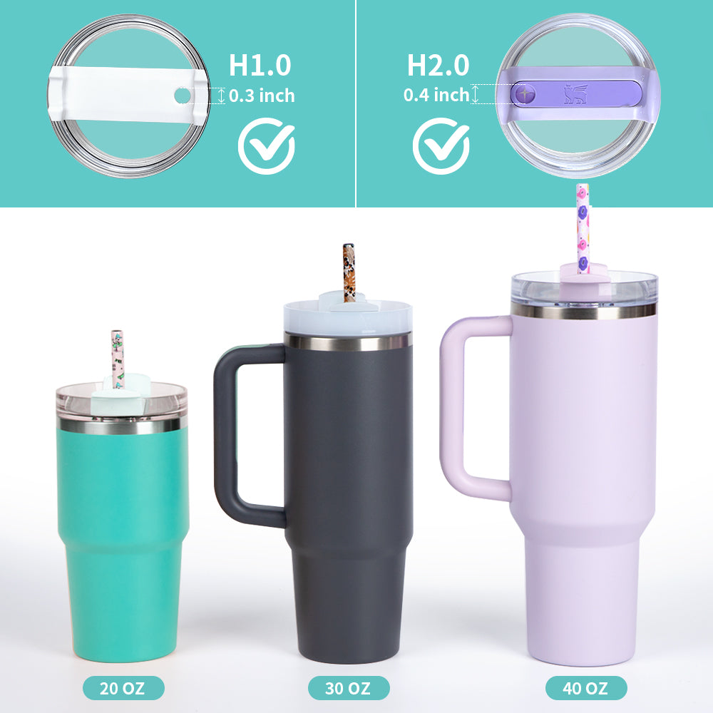 Sublimation Stainless Steel Straws S 0.3" x L 8.5" 10.2" 12.4" for 40 OZ 30 OZ 20 OZ 16 OZ Sublimation Tumblers Mugs Cups