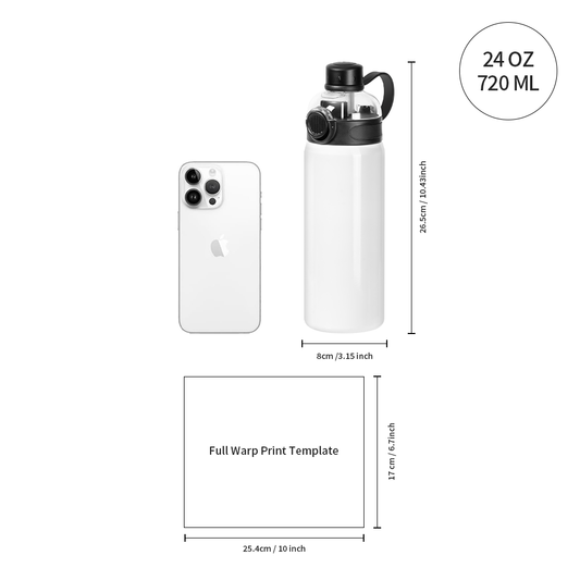 Wholesale Sublimation Sports Insulated Water Bottle Blanks Vacuum Tumblers with Straw Spout Pop Lid and Silicone Handle for Gym,Hiking,Outdoors(2 Size) 8 Pack & 24 Pack