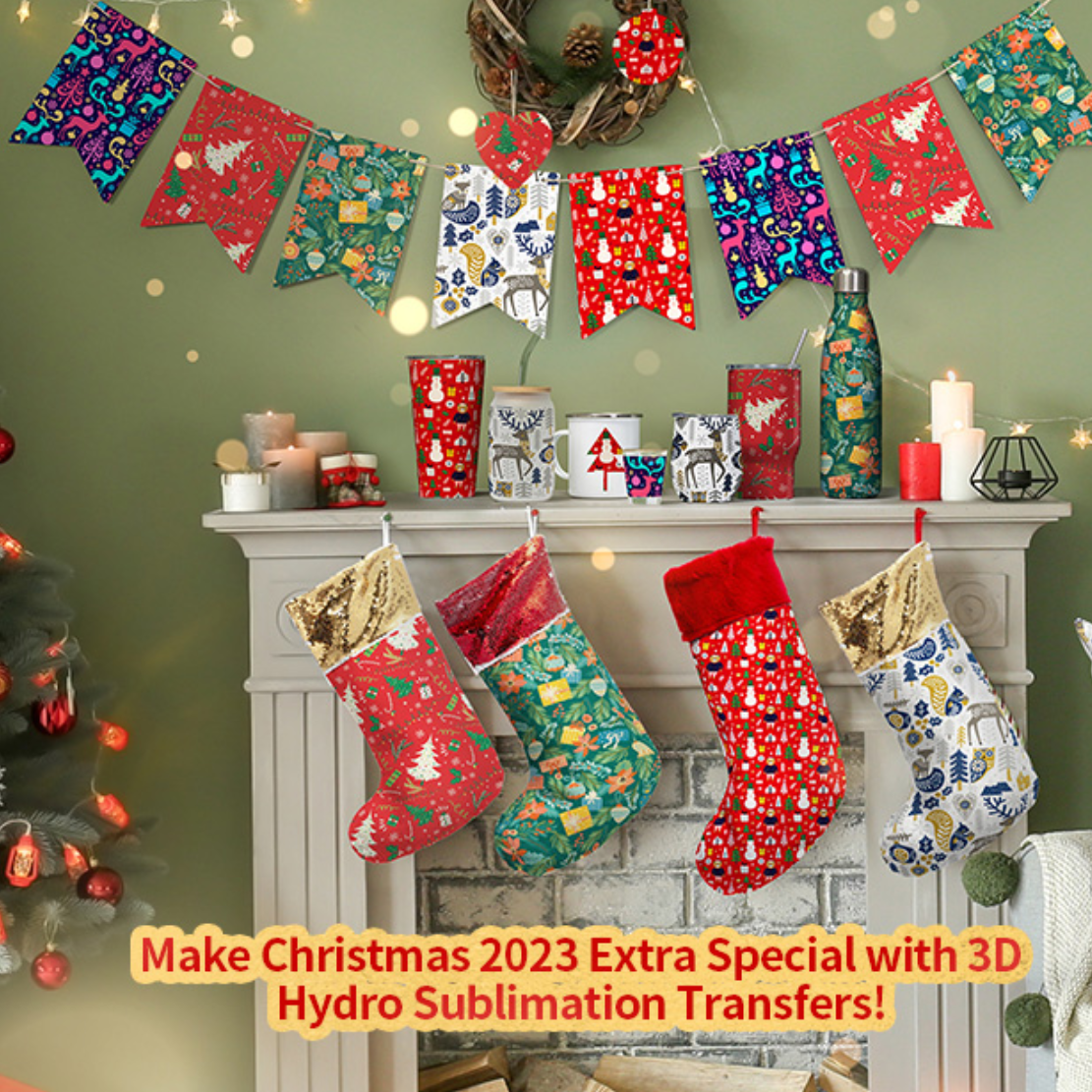 Wholesale Christmas Wrapping Paper Roll Sheets Christmas 15.7 in x 40 ft for Christmas Gifts Packing,Sublimation Transfer Paper for Sublimation Blanks,5 Design Options,10 rolls mix