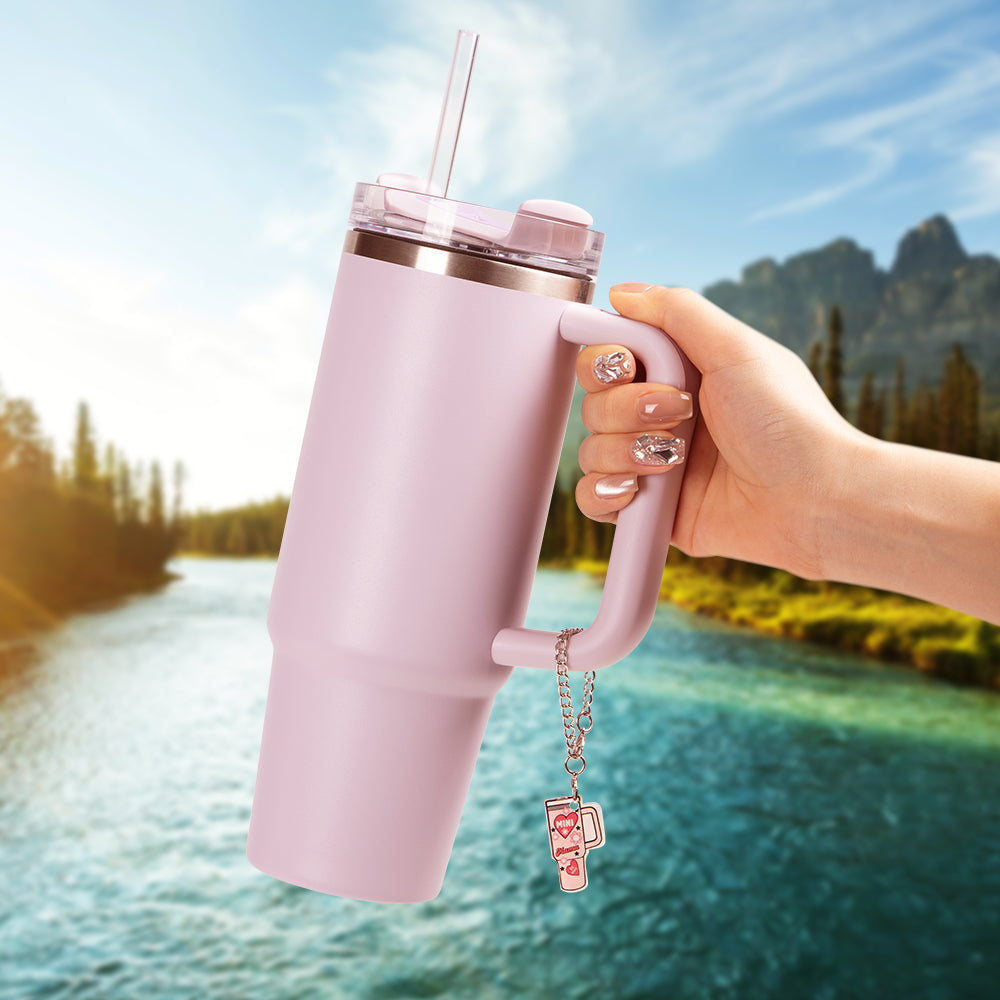 40 Pack Sublimation Charms Accessories for Stanley Yeti Cups White Blanks Acrylic Thickness 0.08"(2mm) (2 Shapes Options)