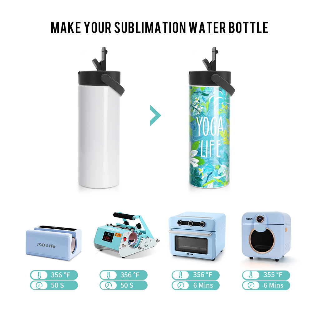 Wholesale Sublimation Water Bottle Blanks Bulk Sports Wide Mouth Vacuum Insulated Straight Tumblers with Flip Straw and Portalbe Handle(2 Size) 8 Pack & 24 Pack