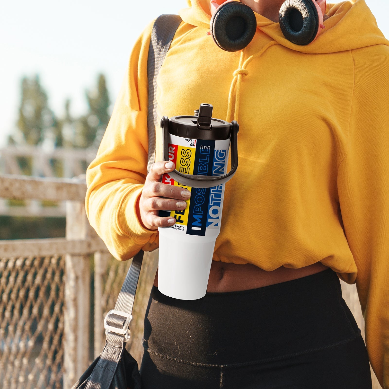 Wholesale Sublimation Adventure Tumblers White With Large Handle Cap and Straw 36 OZ 8 Pack & 24 Pack & 48 Pack