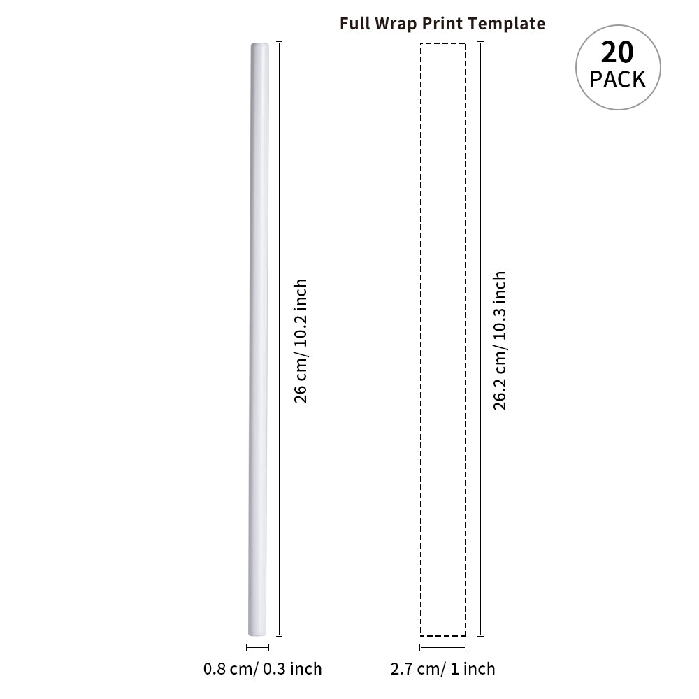 Sublimation Stainless Steel Straws S 0.3" x L 8.5" 10.2" 12.4" for 40 OZ 30 OZ 20 OZ 16 OZ Sublimation Tumblers Mugs Cups