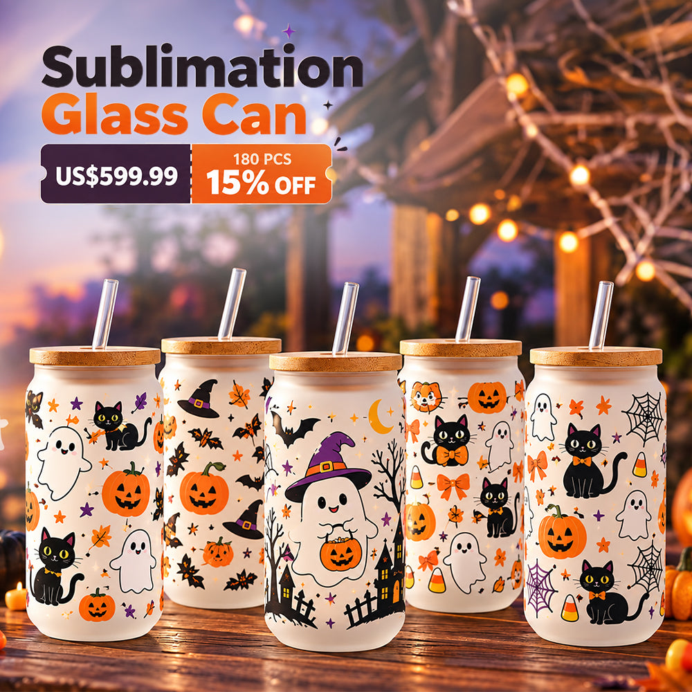Sublimation Glass Cans Tumblers Cups Blanks Frosted 18 OZ 180Pack