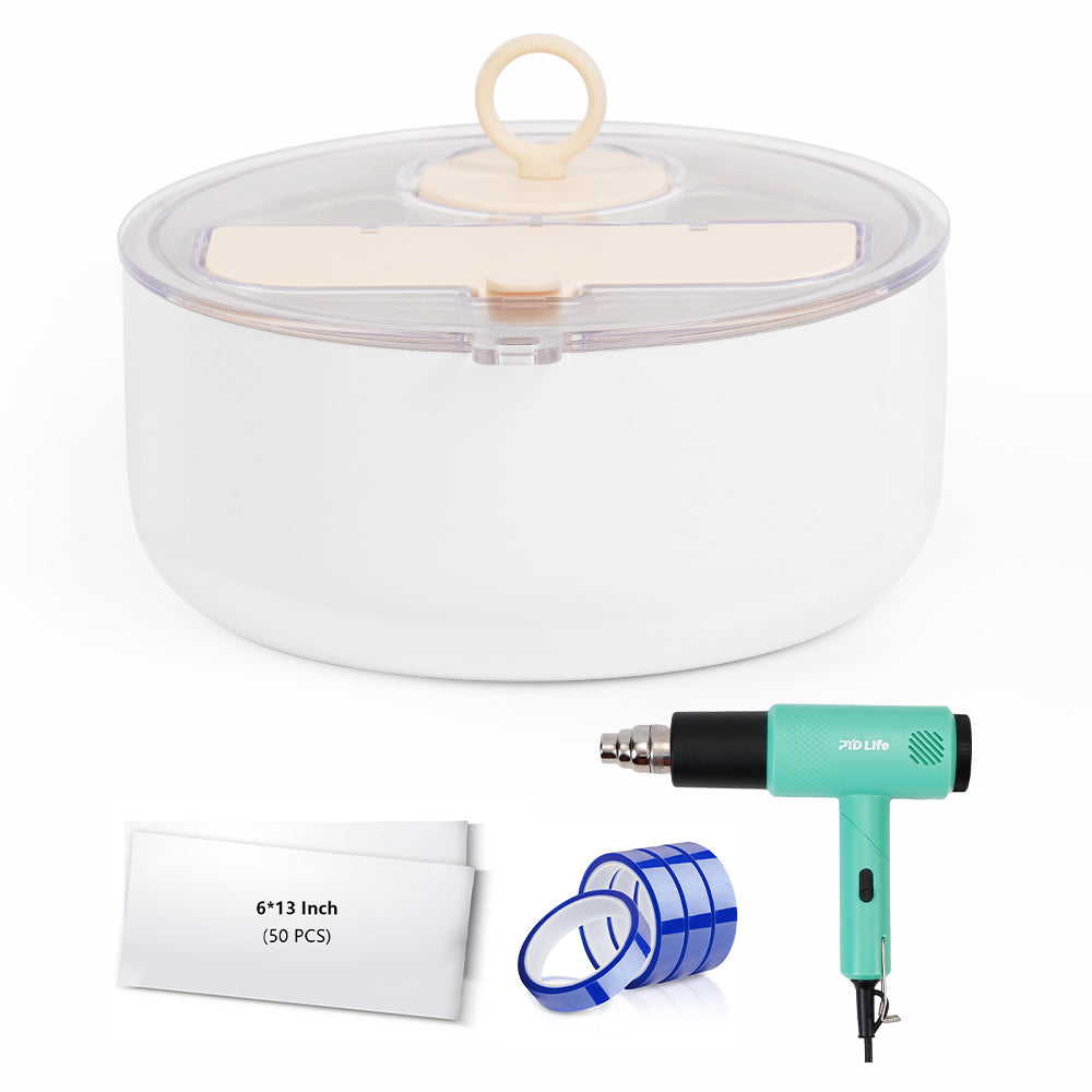 Sublimation Salad Bowl Kit with 32oz 1QT OR 48OZ Salad Bowl, Shrink Wrap Film,Heat Tape & Heat Gun
