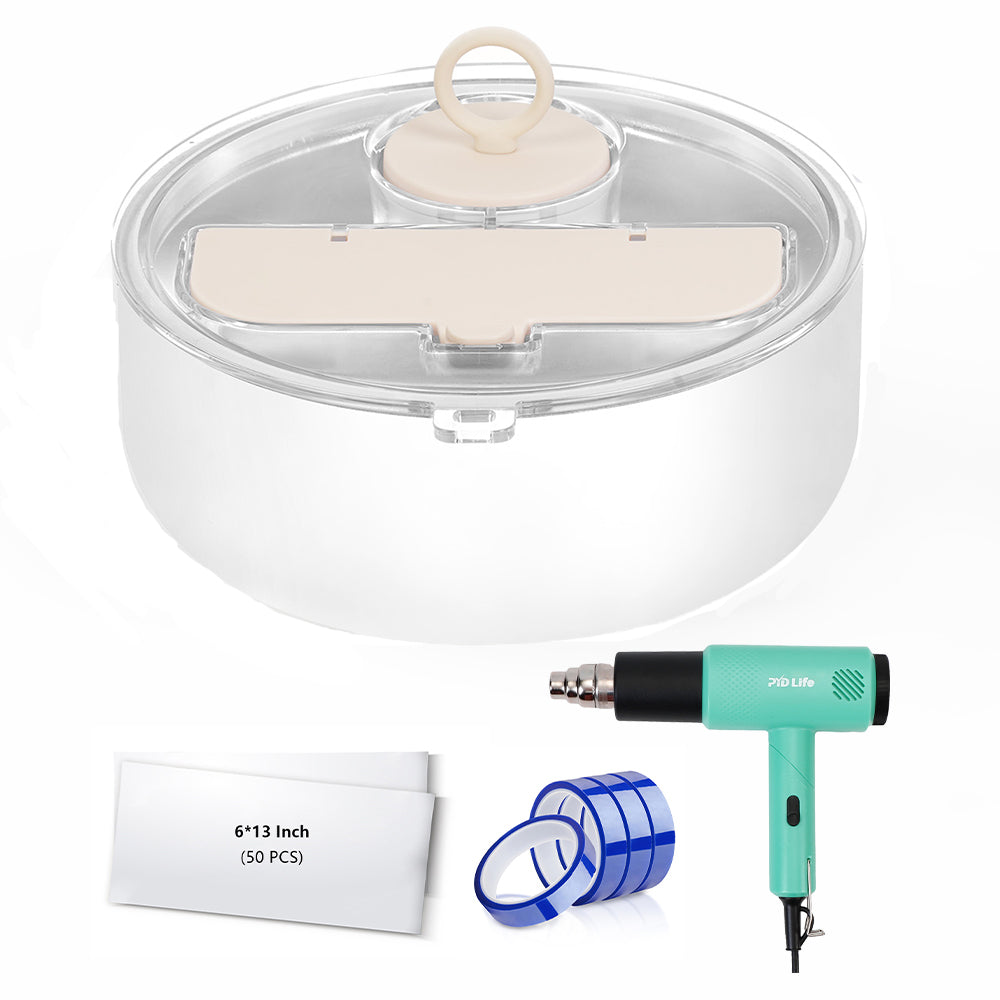 Sublimation Salad Bowl Kit with 32oz 1QT OR 48OZ Salad Bowl, Shrink Wrap Film,Heat Tape & Heat Gun