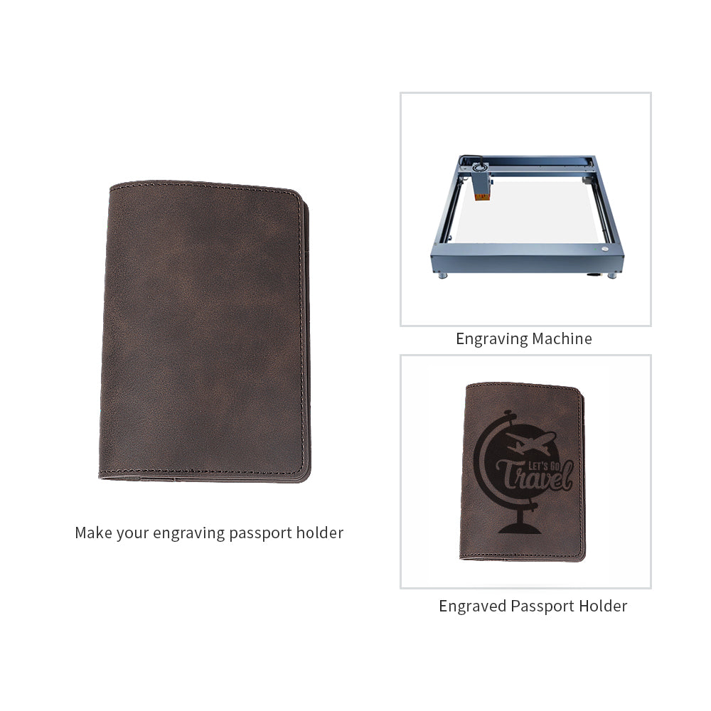 A5 Leather Passport Holder Cover Brown for Engraving DTF 6 Pack(Pre-Order)