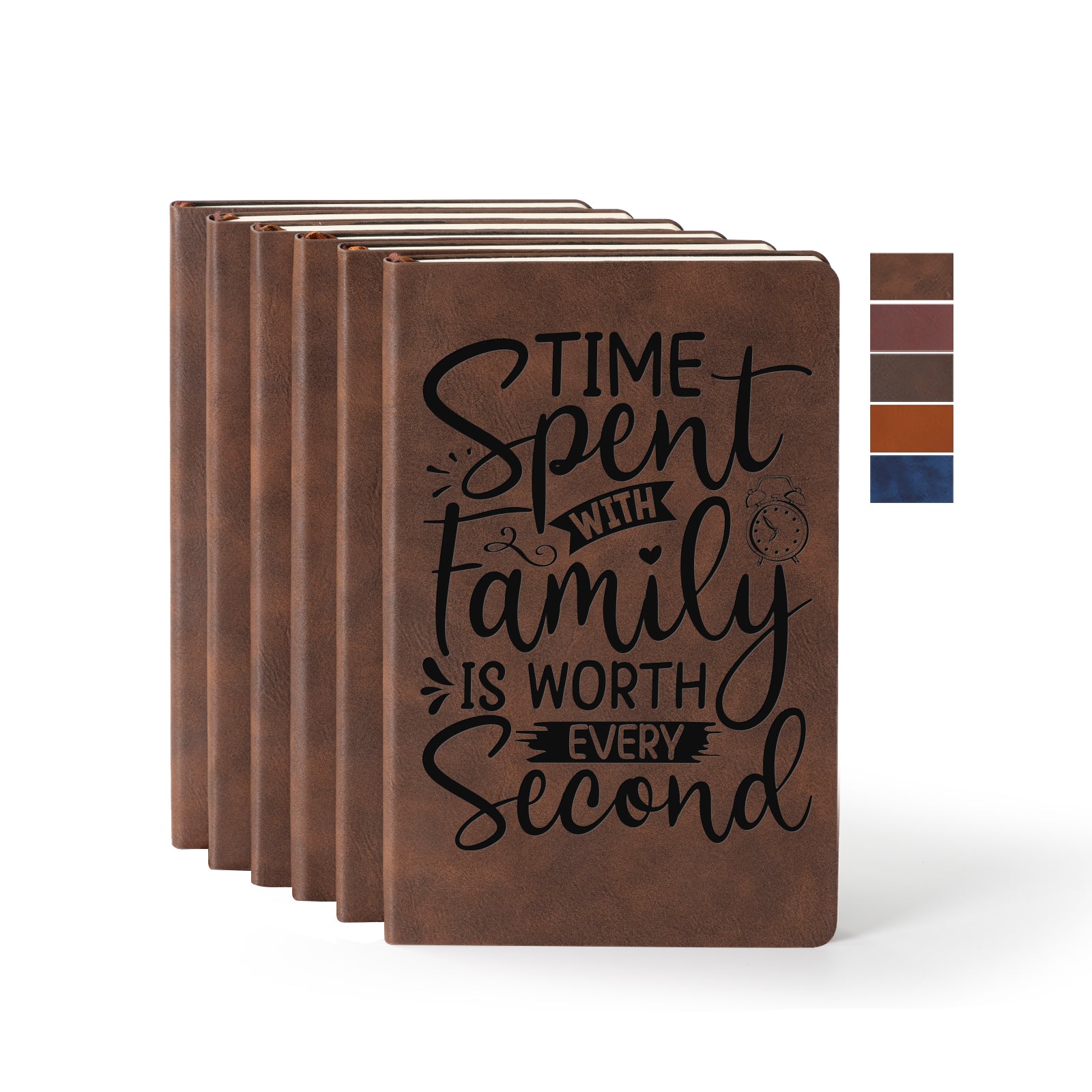 Leather Notebooks A5 Journal Lined Blanks 5.8" x 8.3" 200 Pages(4 color options) 6 Pack & 12 Pack