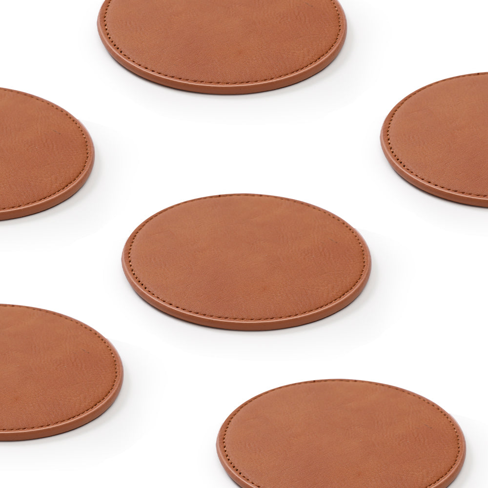 Craft Blanks Leather Coasters Square & Round 3.9" x 3.9" 8 Pack (6 color options)