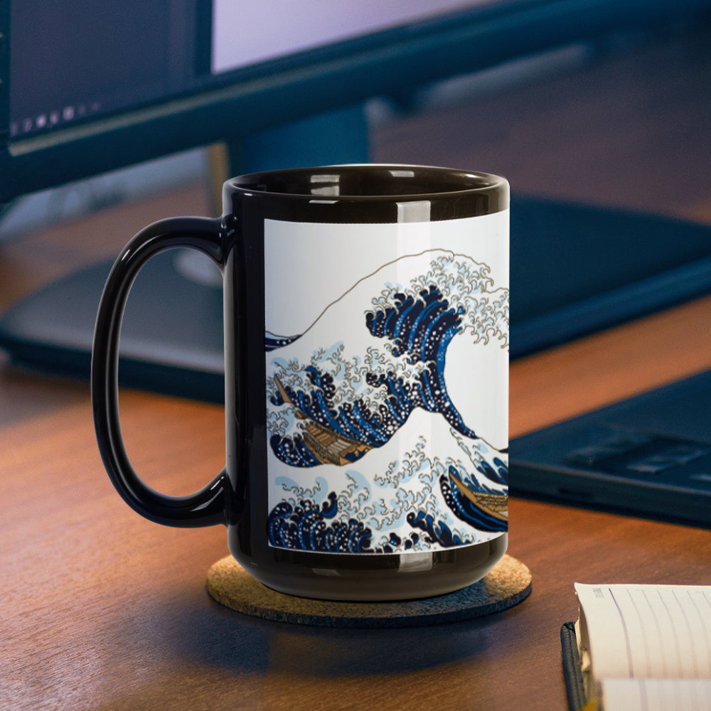 Wholesale 15 OZ Sublimation Ceramic Coffee Mugs Black with White Patch & Strong Inner Box 8 Pack