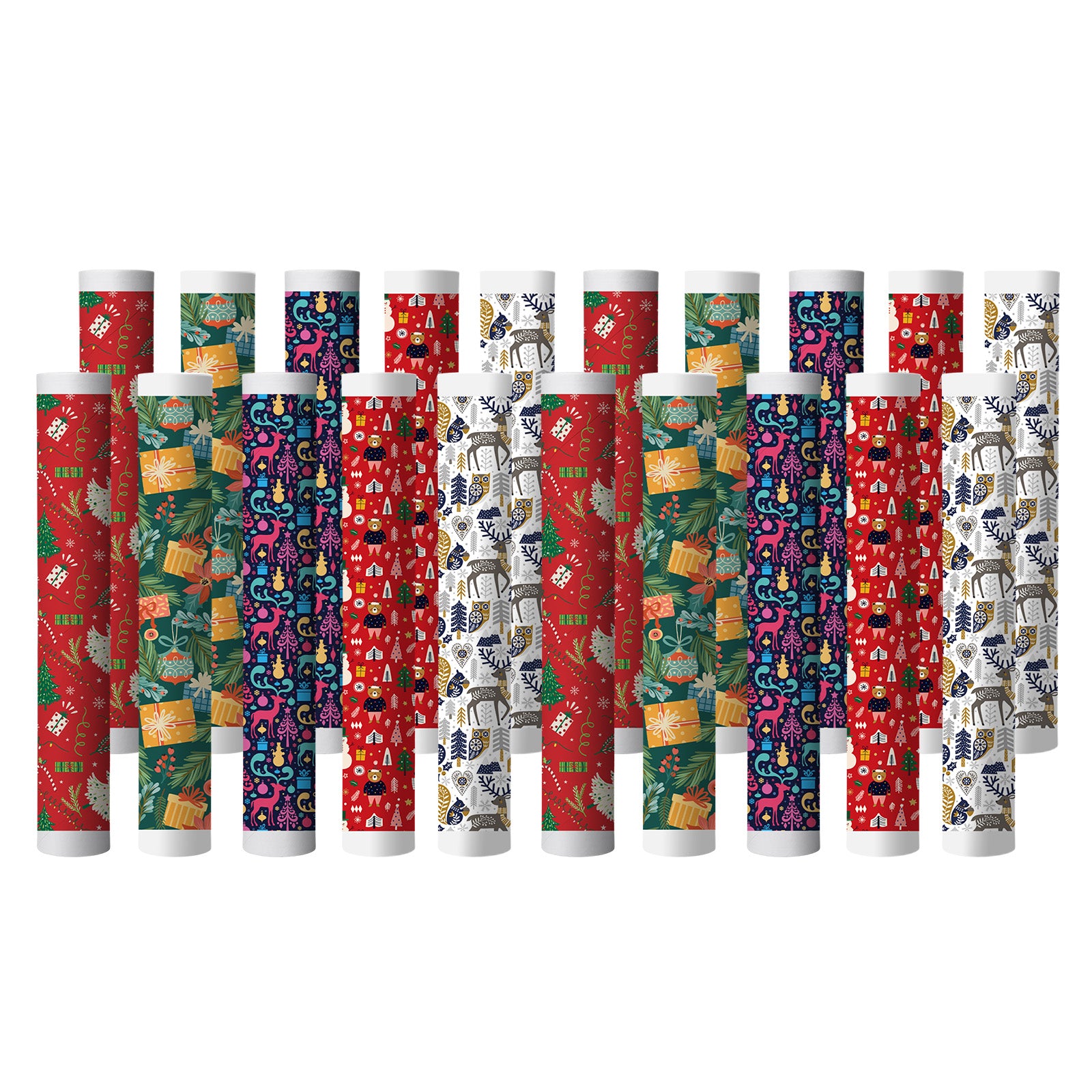 Wholesale Christmas Wrapping Paper Roll Sheets Christmas 15.7 in x 40 ft for Christmas Gifts Packing,Sublimation Transfer Paper for Sublimation Blanks,5 Design Options,10 rolls mix