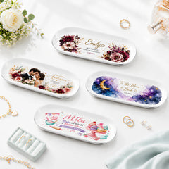Sublimation Blanks Jewelry Valet Catchall Tray 9" x 3.7"  Stainless Steel Trinket Dish for DIY Personalized Gifts