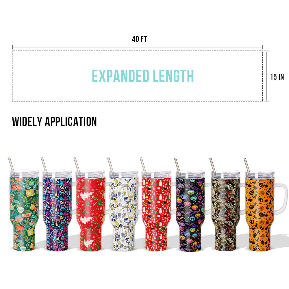 Wholesale Christmas Wrapping Paper Roll Sheets Christmas 15.7 in x 40 ft for Christmas Gifts Packing,Sublimation Transfer Paper for Sublimation Blanks,5 Design Options,10 rolls mix