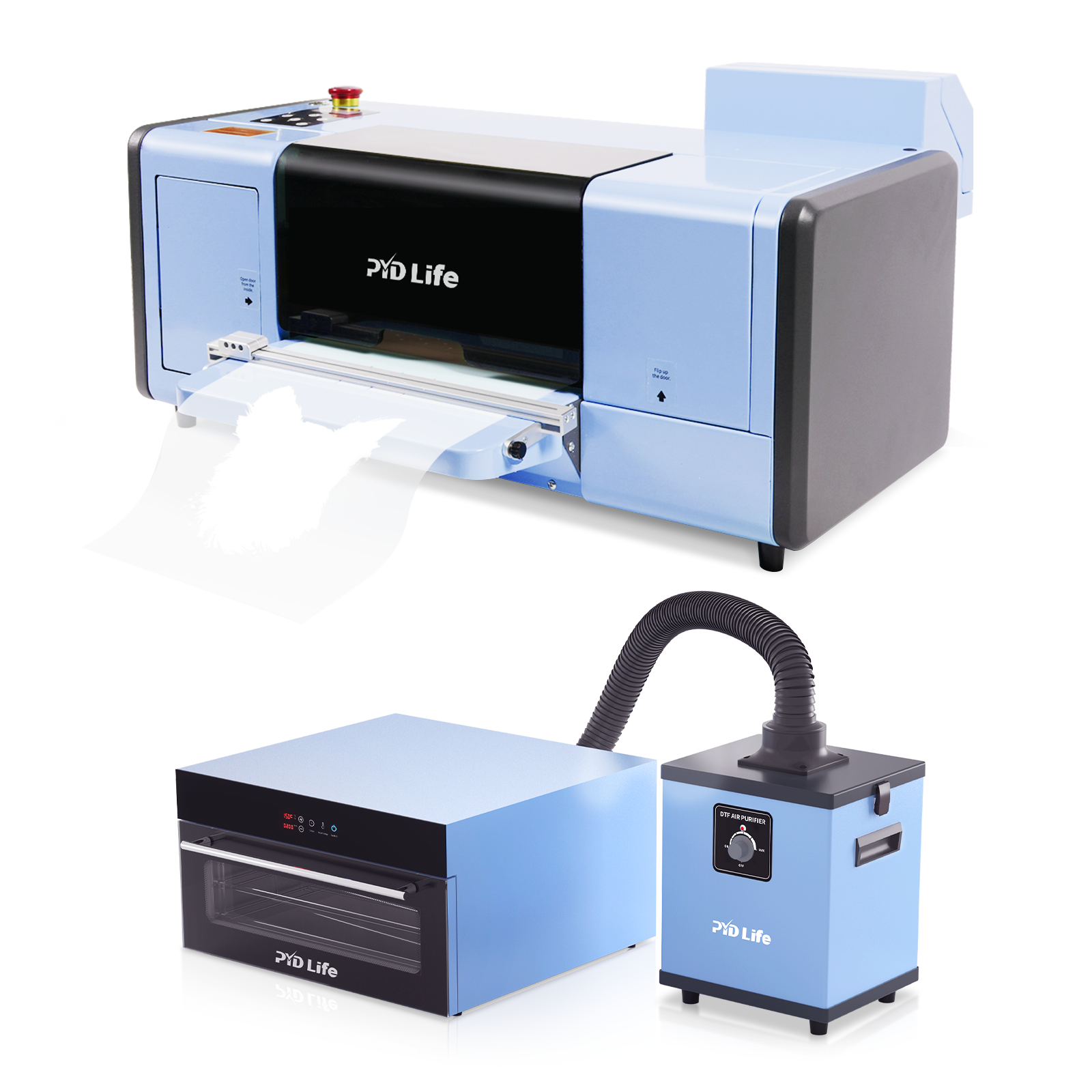 DTF Printer A3 Transfer Printing Machine with DTF Dryer Oven and DTF Fume Extractor