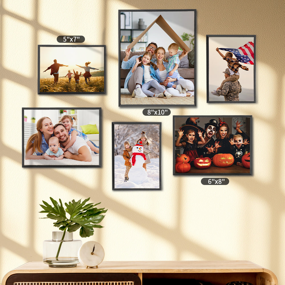 Wholesale Sublimation Photo Frames Blanks MDF Hardboard White Front Black Back for DIY Wall Hanging Sign Bulk 6 Pack (3 Size Options)