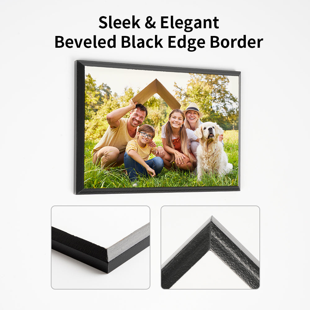 Wholesale Sublimation Photo Frames Blanks MDF Hardboard White Front Black Back for DIY Wall Hanging Sign Bulk 6 Pack (3 Size Options)