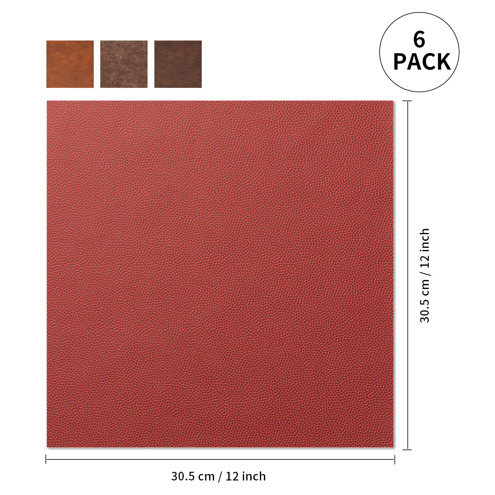 Faux Leather Sheets 12" x 12" Leather Patches for Laser Engraving, Punching, Foil transfer (4 color options)